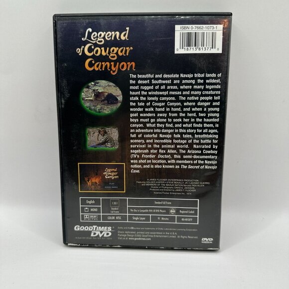 Legend Of Cougar Canyon DVD Rex Allen Narrated 1974 Family Drama GoodTimes - Picture 3 of 4
